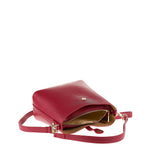 Bolso de hombro de piel auténtica color rubí