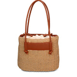 Borsa a Mano in Pelle Vegana Marrone Scuro