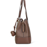 Bolso de hombro de piel vegana color topo