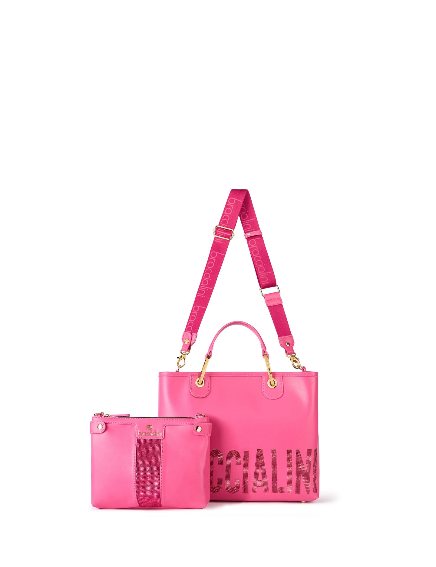 Borsa a Mano in Poliestere Fuxia
