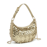 Bolso de hombro de poliéster dorado