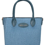 Borsa a Mano in Pelle Vegana Blu Jeans Pierre Cardin