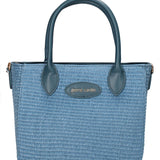 Borsa a Mano in Pelle Vegana Blu Jeans Pierre Cardin