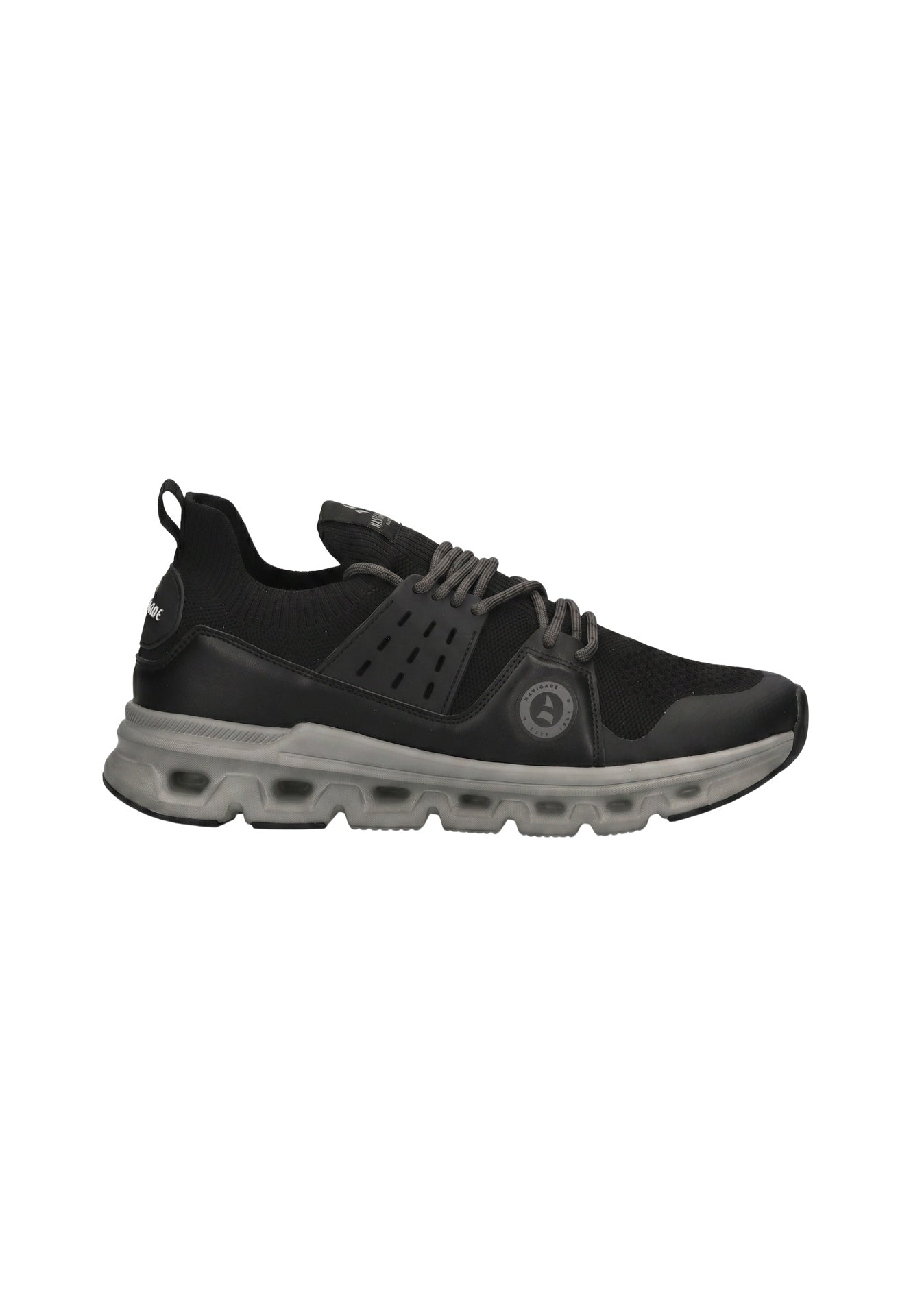 Scarpa stringata in Pelle Vegana Nero Navigare