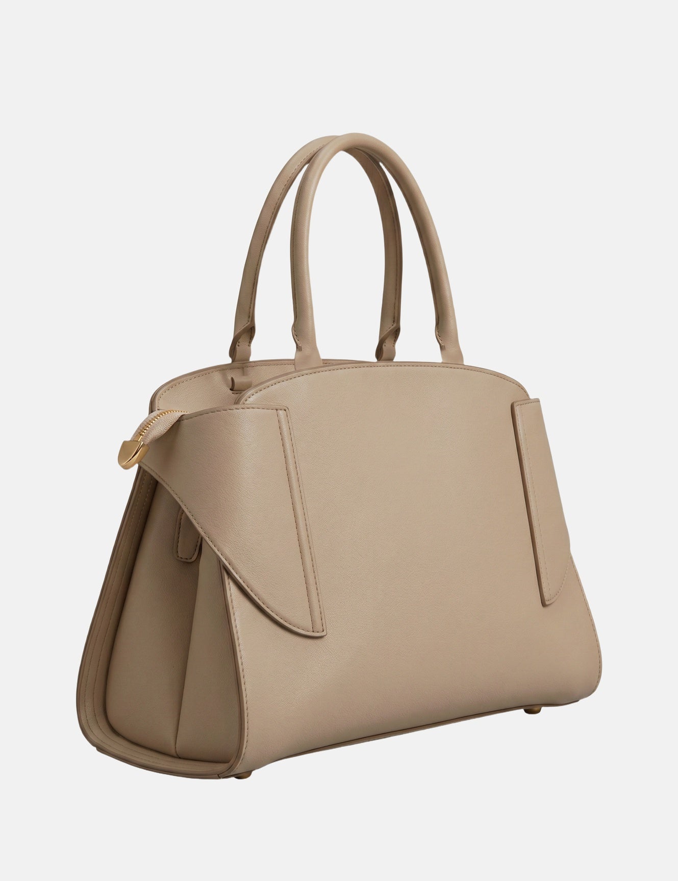 Borsa a mano in Pelle Vegana Cuoio Chiaro