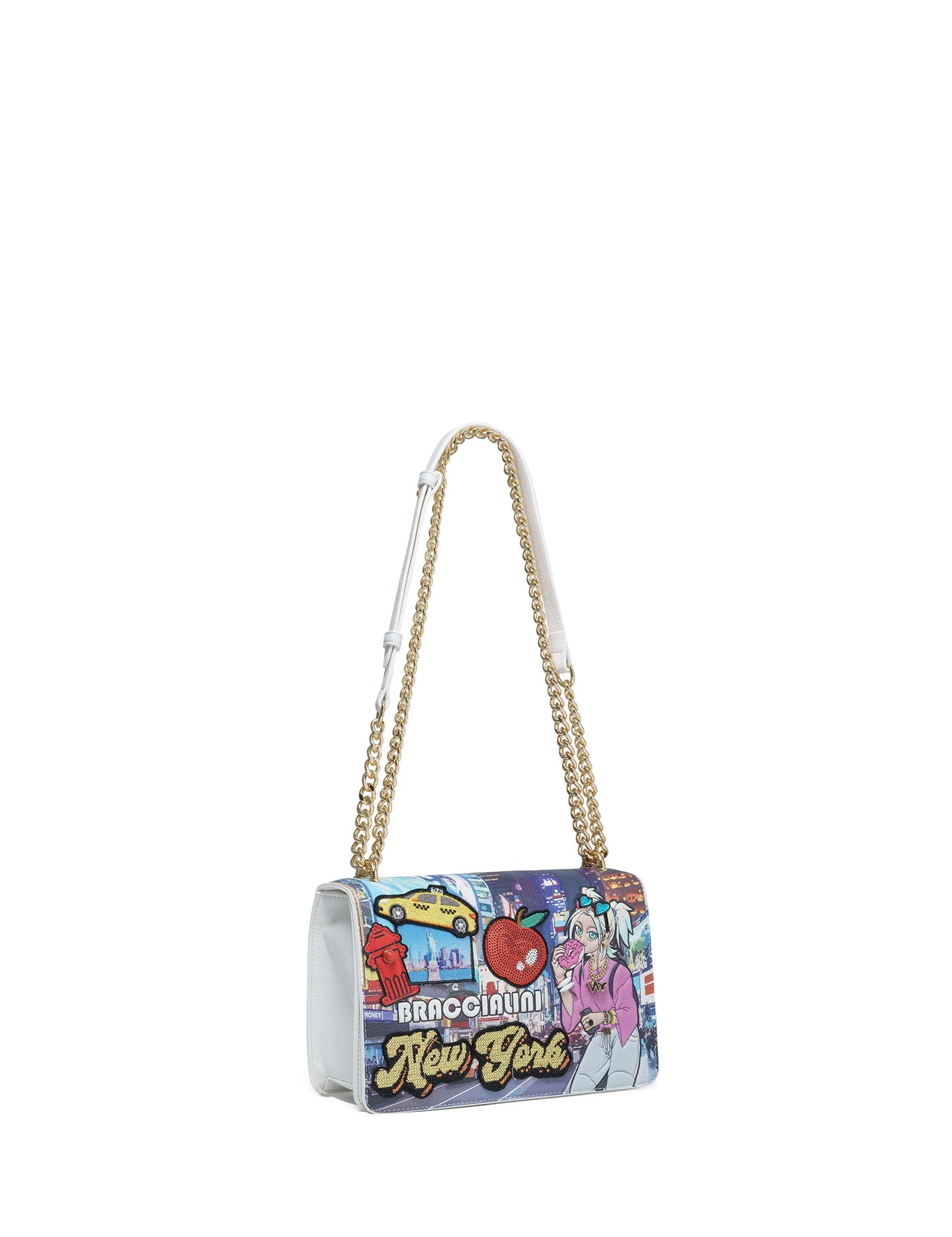 Borsa a Tracolla da Donna in Poliestere Multicolore