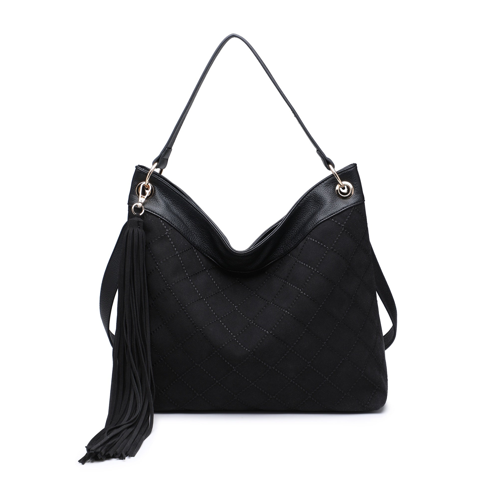 Borsa a Spalla in Pelle Vegana Nero