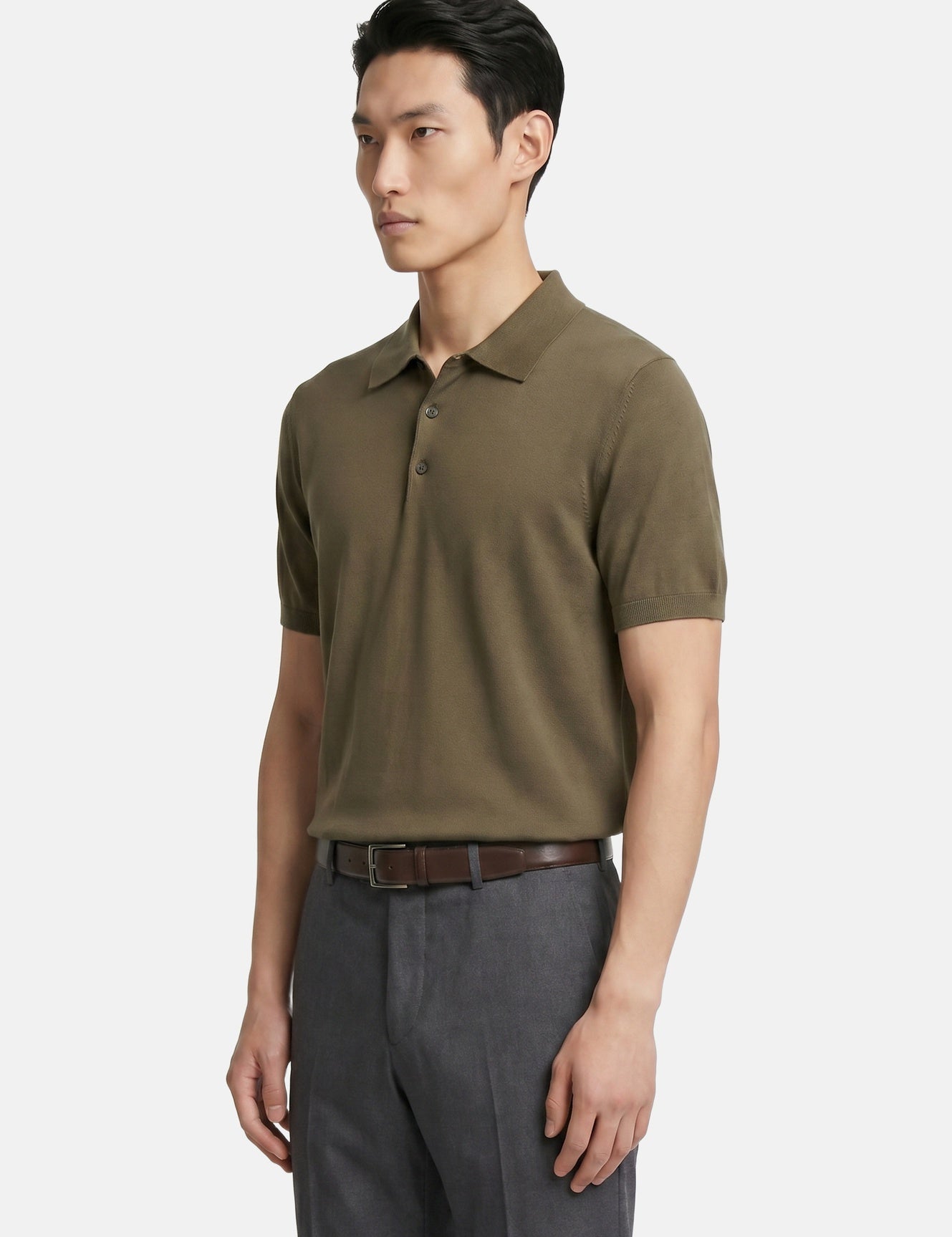 Camicia in Cotone Verde Militare