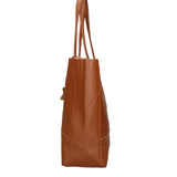 Borsa a Mano in 100% Cow Leather Cuoio Scuro