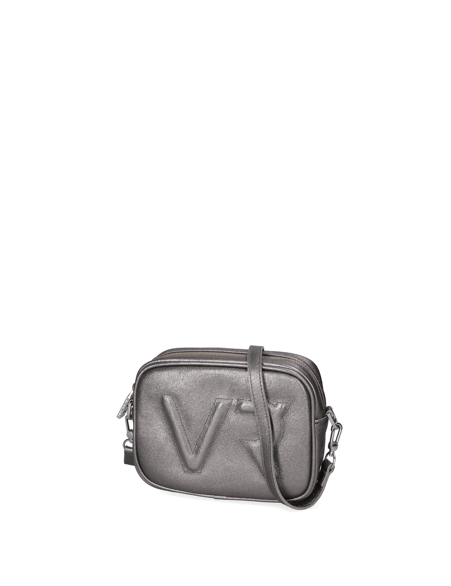 Borsa a Tracolla in Genuine Printed Suede Leather Grigio