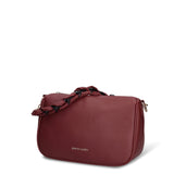 Bolso de hombro de piel vegana color burdeos