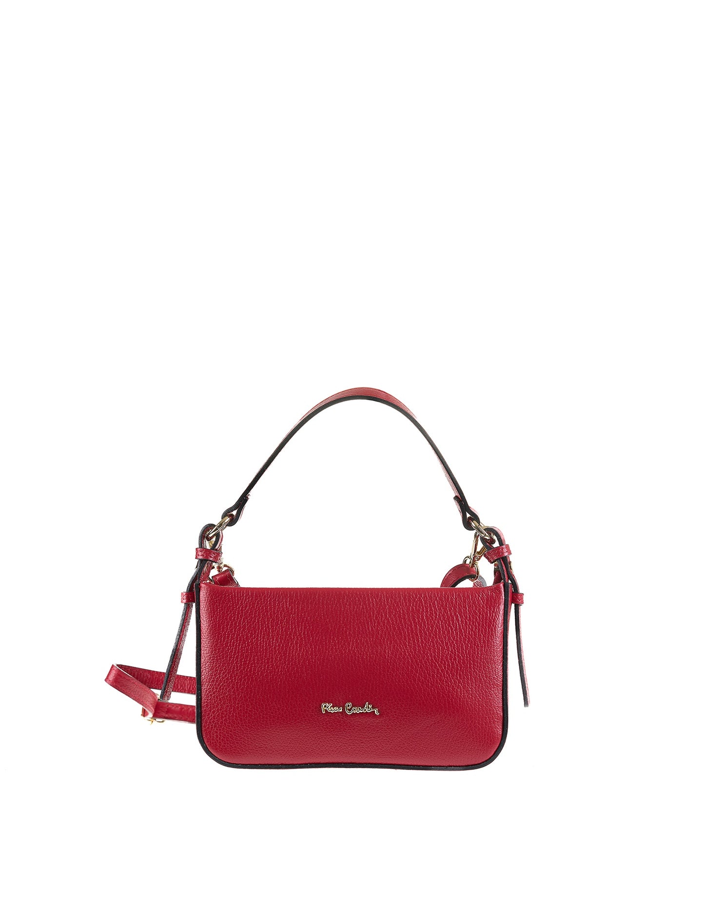 Borsa a Spalla in Vera Pelle Rubino Pierre Cardin
