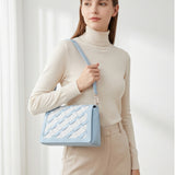 Borsa a Spalla in Pelle Vegana Blu
