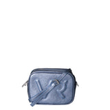 Borsa a Tracolla in Genuine Printed Suede Leather Azzurro