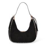 Bolso de hombro de piel vegana negra