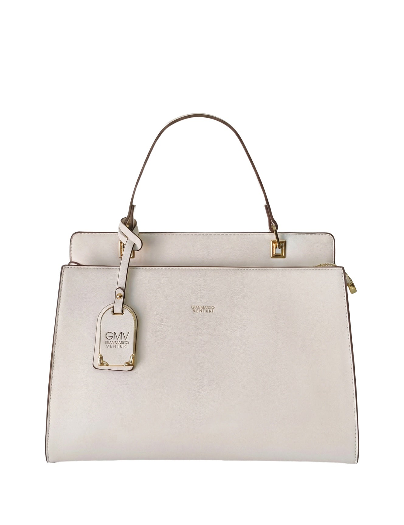 Borsa a spalla in Pelle Vegana Bianco GianMarco Venturi