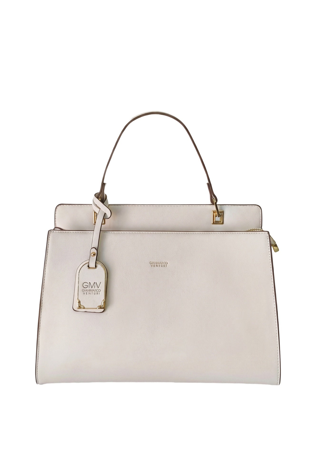 Borsa a spalla in Pelle Vegana Bianco GianMarco Venturi