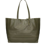 Borsa a Mano in 100% Cow Leather Verde Militare Chiara Ferretti