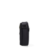 Bolso de hombro para hombre de piel vegana en negro y azul.