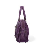 Borsa a Spalla in Genuine Printed Suede Leather Viola