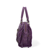 Borsa a Spalla in Genuine Printed Suede Leather Viola