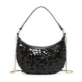 Bolso de hombro de poliéster negro