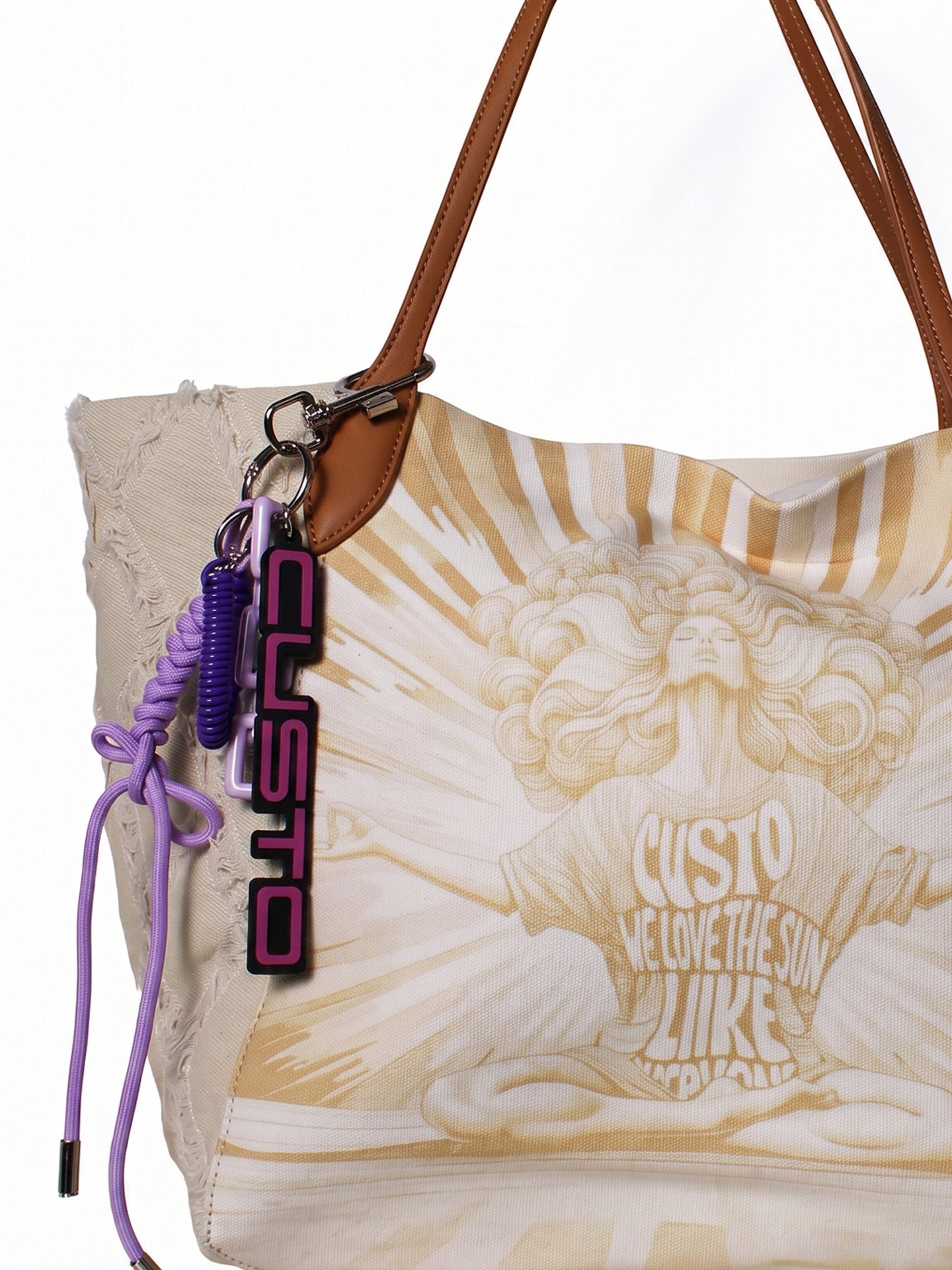 Borsa a Mano in Pelle Vegana Panna