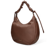 Braune Schultertasche aus veganem Leder