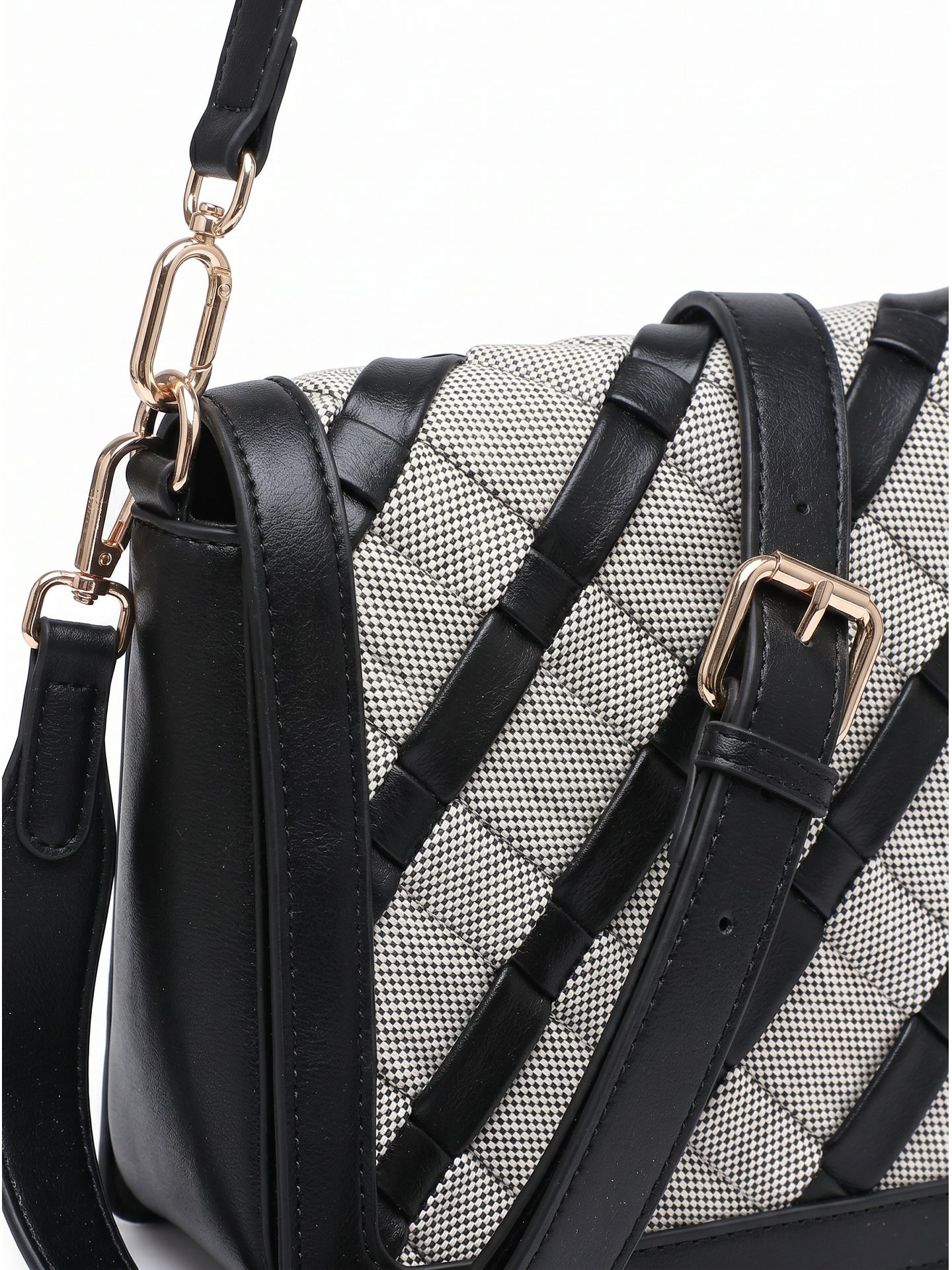 Borsa a Spalla in Pelle Vegana Nero