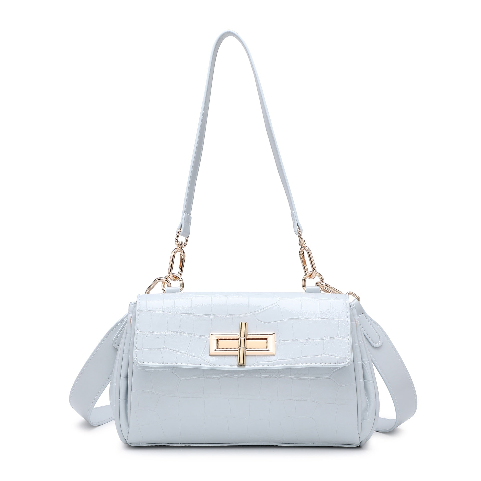 Borsa a Spalla in Pelle Vegana Blu