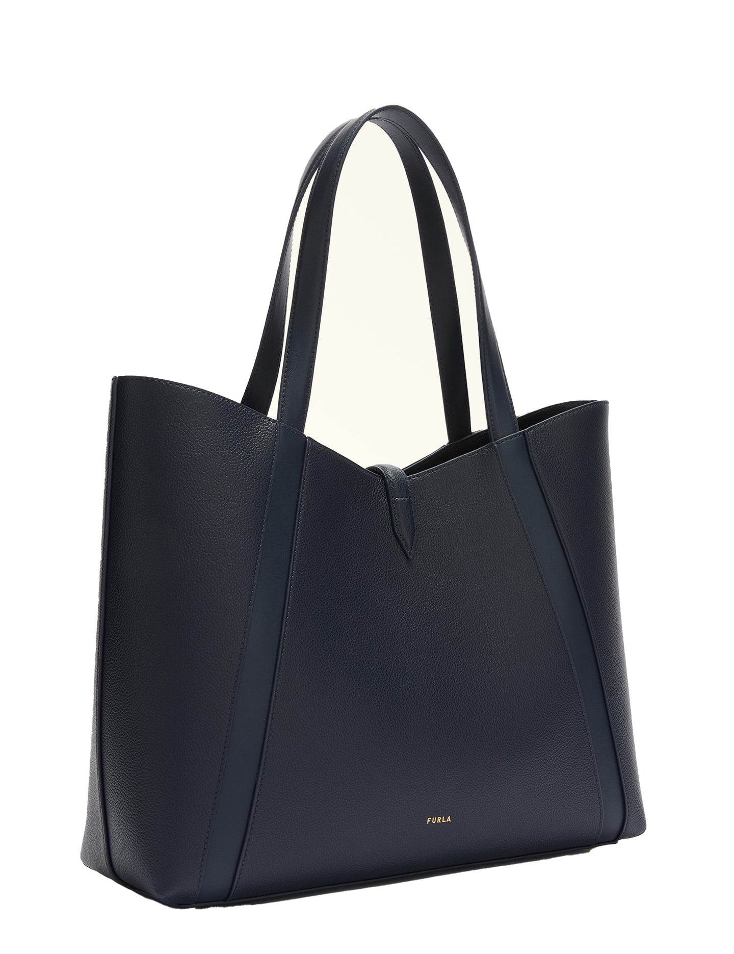 Dark Blue Leather Shoulder Bag