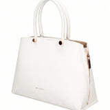 Weiße vegane Lederhandtasche