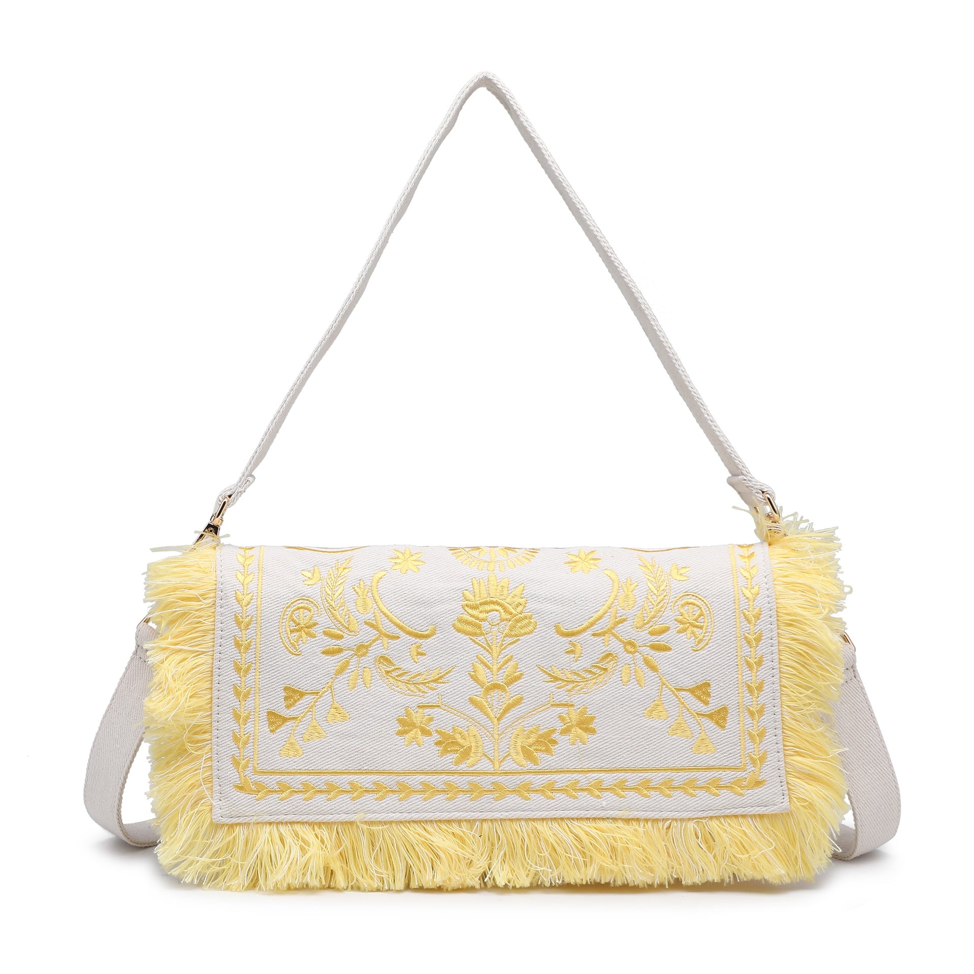 Borsa a Spalla in Cotone Giallo