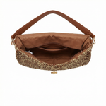 Borsa a Tracolla in Woven Straw Marrone