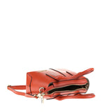 Handtasche aus echtem orangefarbenem Leder