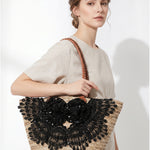 Borsa Shopper in Rattan Nero