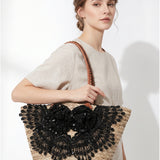 Borsa Shopper in Rattan Nero