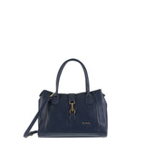 Borsa a Mano in Vera Pelle Navy Pierre Cardin