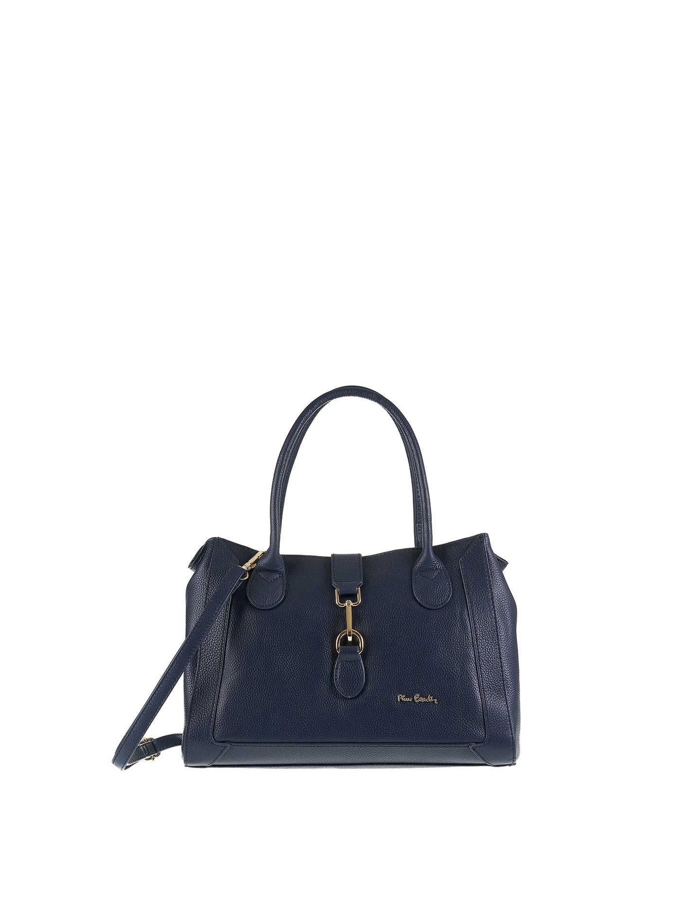 Borsa a Mano in Vera Pelle Navy Pierre Cardin