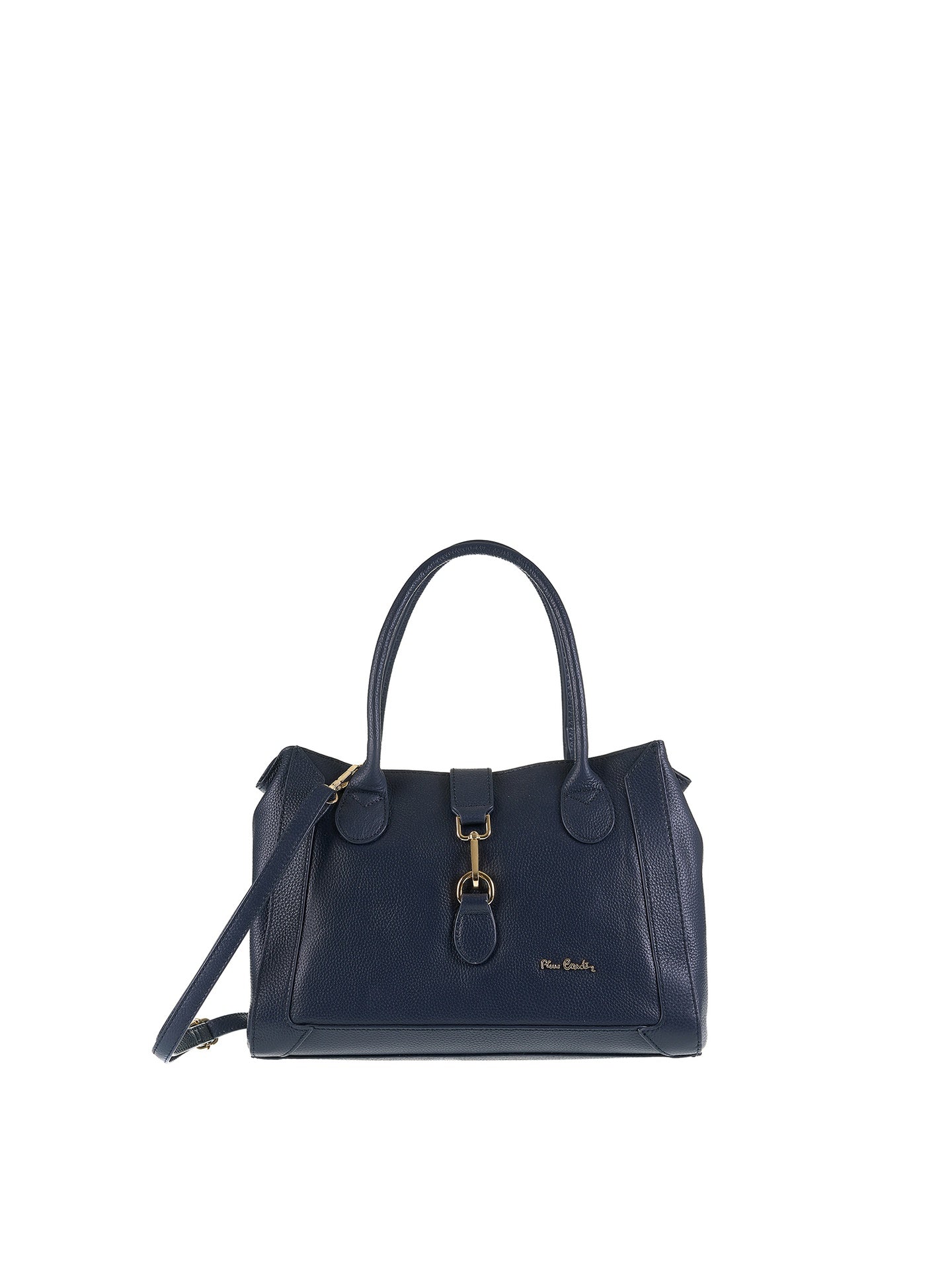 Borsa a Mano in Vera Pelle Navy Pierre Cardin