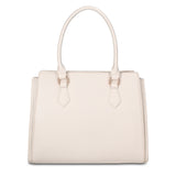 Bolso de mano de piel vegana beige