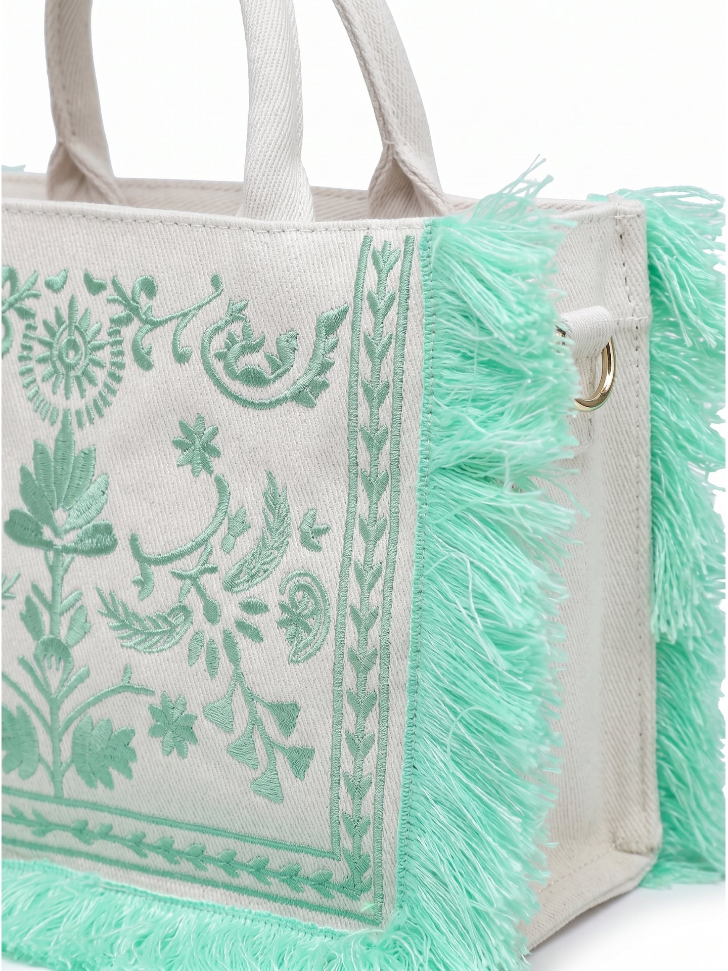 Borsa a Mano in Cotone Verde