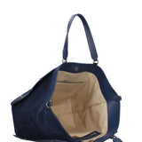 Borsa a Mano in Vera Pelle Blu Jeans