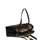 Bolso de mano de piel vegana negra