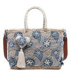 Borsa Shopper in Rattan Blu