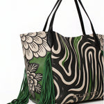 Borsa a Mano in Pelle Vegana Verde