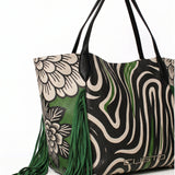 Borsa a Mano in Pelle Vegana Verde