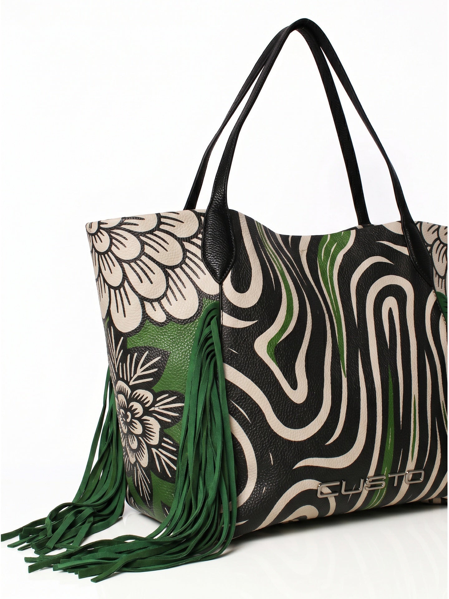 Borsa a Mano in Pelle Vegana Verde