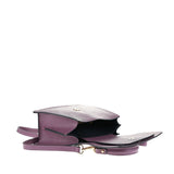 Bolso de mano de piel auténtica morada