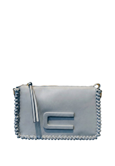 Borsa a tracolla in Pelle Vegana Blu